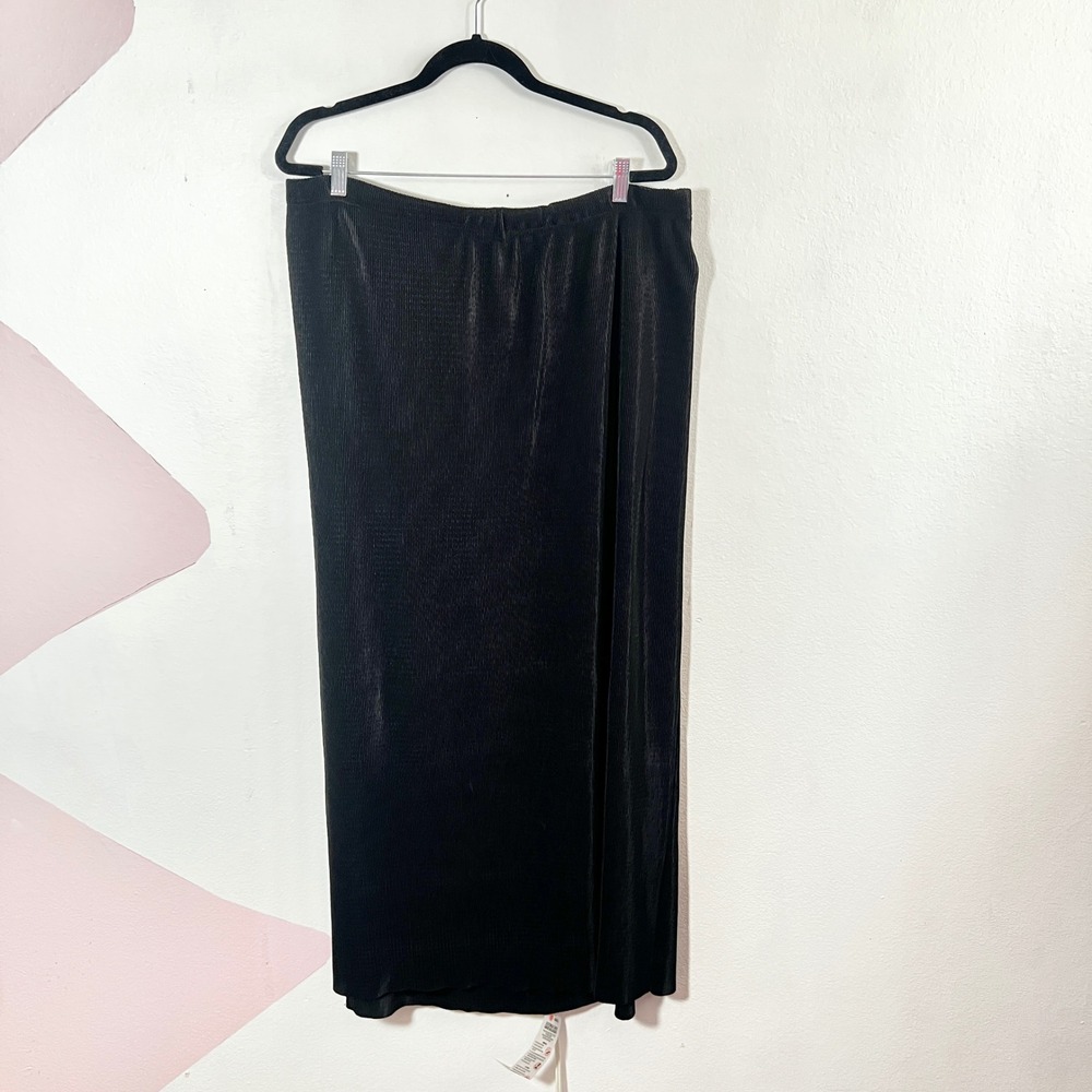 VTG Womens‎ 90s Grunge Black Pleated Maxi Skirt Sz 3XL Whimsigoth Fairy Gothic